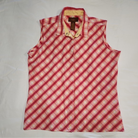 Vintage Y2K Aura From Women At Wrangler Plaid Tank, Hidden Snap Closure size L - Picture 1 of 6